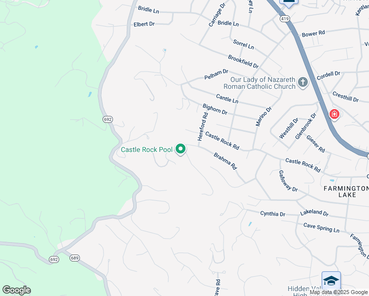 map of restaurants, bars, coffee shops, grocery stores, and more near 5928 Brahma Road in Cave Spring