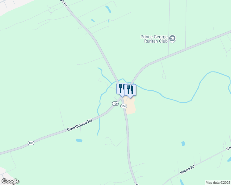 map of restaurants, bars, coffee shops, grocery stores, and more near 5712 Prince George Drive in Prince George