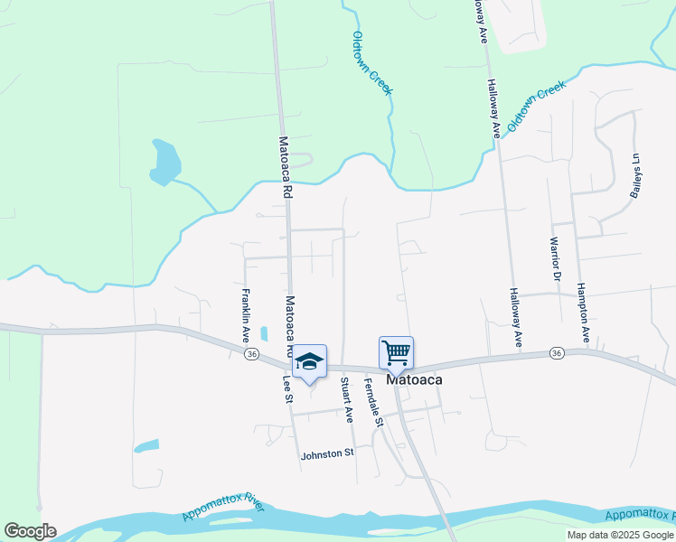map of restaurants, bars, coffee shops, grocery stores, and more near 21209 Rabbit Run in Petersburg