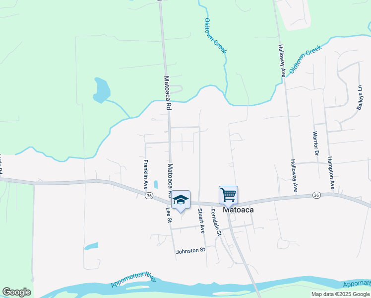 map of restaurants, bars, coffee shops, grocery stores, and more near 21203 South Madison Court in Petersburg