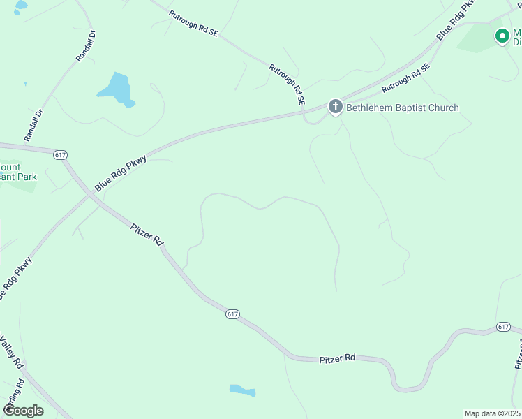 map of restaurants, bars, coffee shops, grocery stores, and more near Ballyhack Trail in Roanoke
