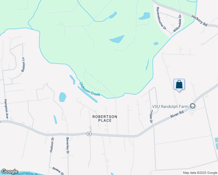 map of restaurants, bars, coffee shops, grocery stores, and more near 21121 Warren Avenue in Petersburg