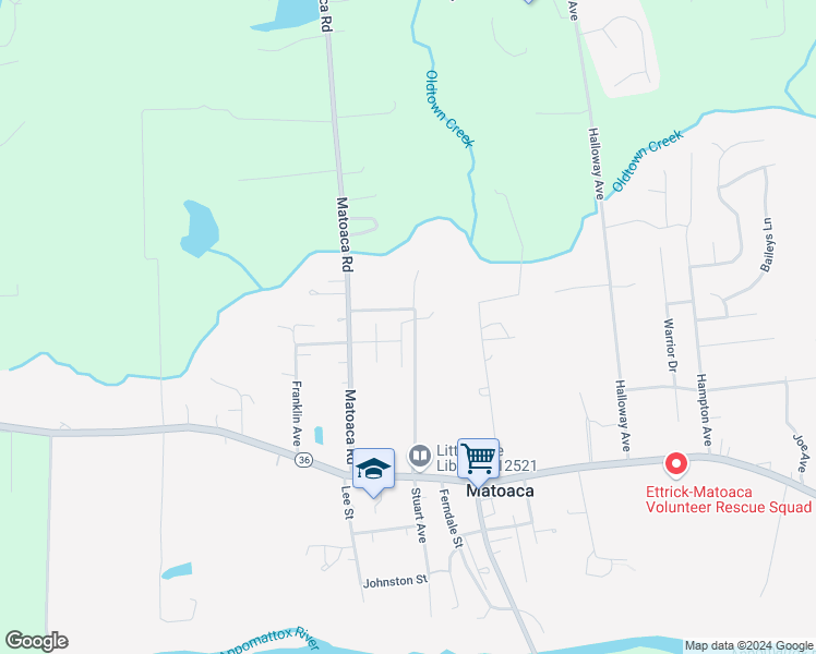 map of restaurants, bars, coffee shops, grocery stores, and more near 21101 Rabbit Run in Petersburg