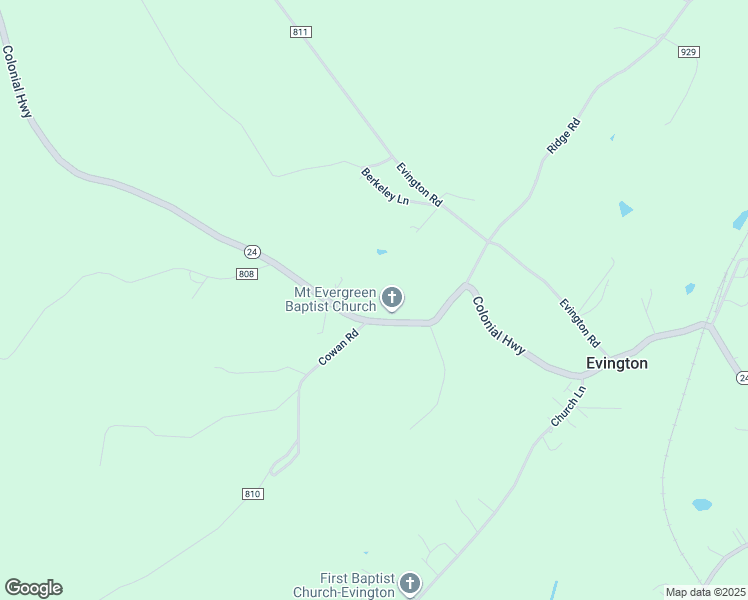 map of restaurants, bars, coffee shops, grocery stores, and more near 11211 Colonial Highway in Evington