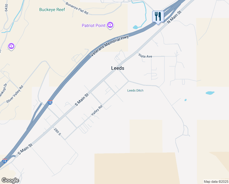 map of restaurants, bars, coffee shops, grocery stores, and more near 100 North in Leeds