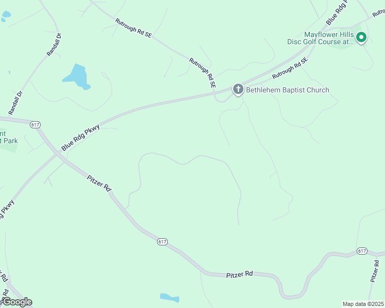 map of restaurants, bars, coffee shops, grocery stores, and more near Ballyhack Trail in Roanoke