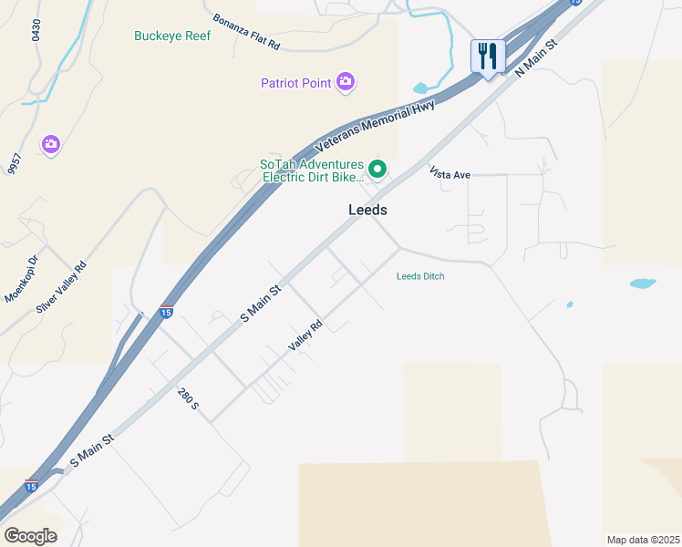 map of restaurants, bars, coffee shops, grocery stores, and more near 60 100 North in Leeds