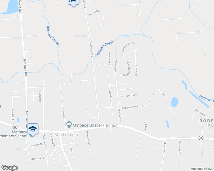 map of restaurants, bars, coffee shops, grocery stores, and more near 21116 Warrior Drive in Petersburg