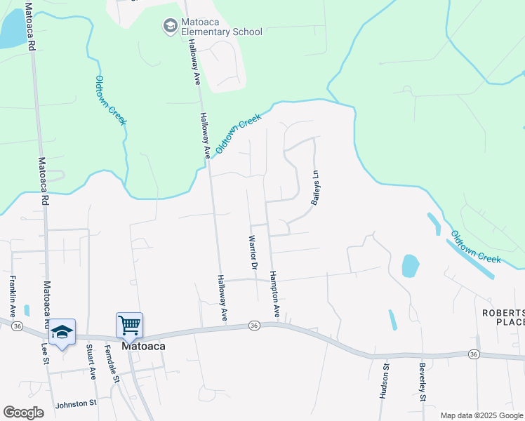 map of restaurants, bars, coffee shops, grocery stores, and more near 21104 Hampton Avenue in Petersburg