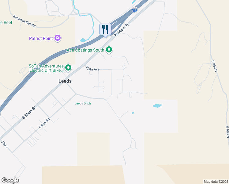 map of restaurants, bars, coffee shops, grocery stores, and more near 204 Boulder View Drive in Leeds