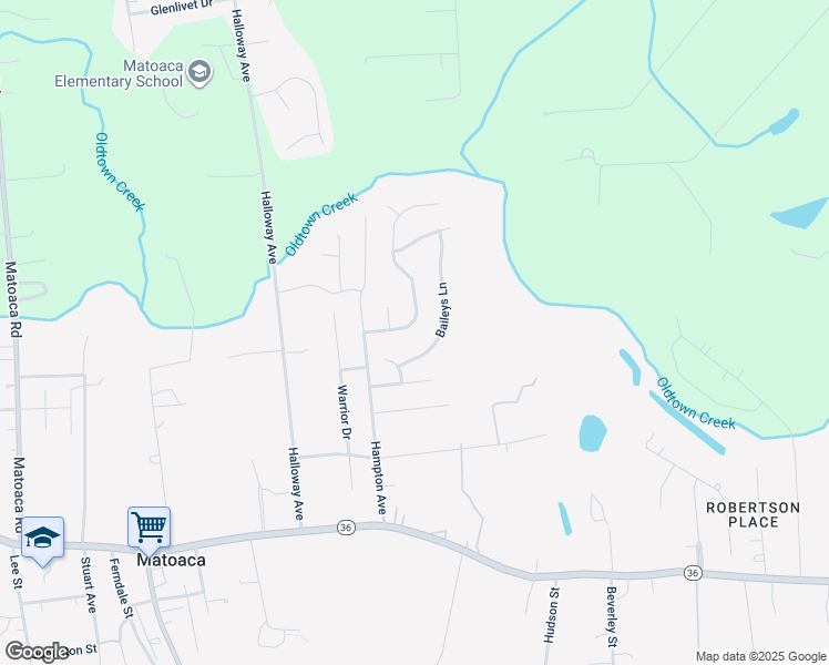 map of restaurants, bars, coffee shops, grocery stores, and more near 21167 Baileys Grove Drive in Petersburg