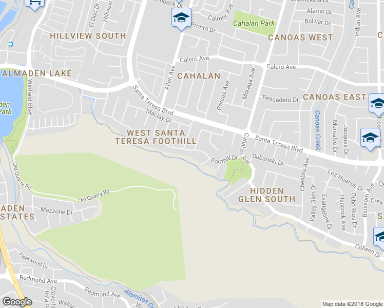 map of restaurants, bars, coffee shops, grocery stores, and more near 882 Foothill Drive in San Jose
