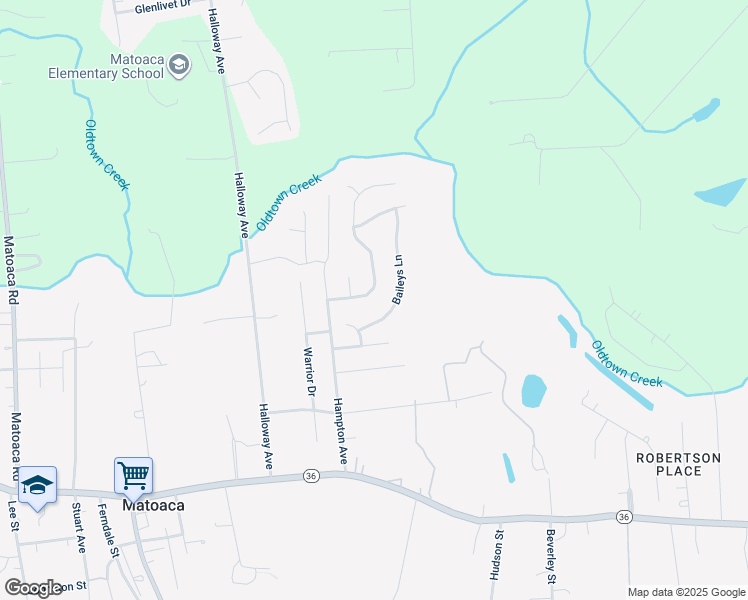 map of restaurants, bars, coffee shops, grocery stores, and more near 21167 Baileys Grove Drive in Petersburg