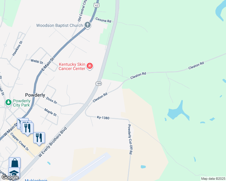 map of restaurants, bars, coffee shops, grocery stores, and more near Career Way in Central City