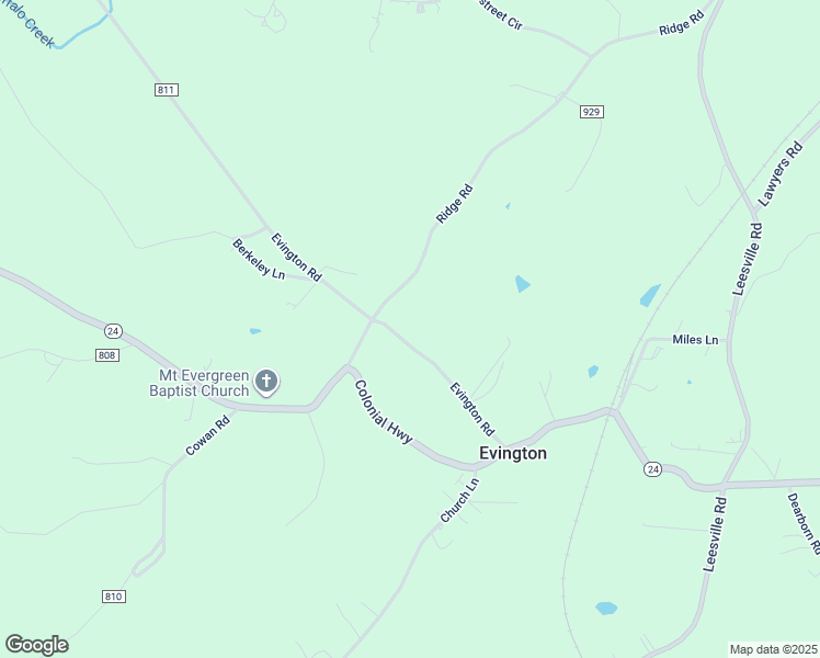 map of restaurants, bars, coffee shops, grocery stores, and more near 337 Evington Road in Evington