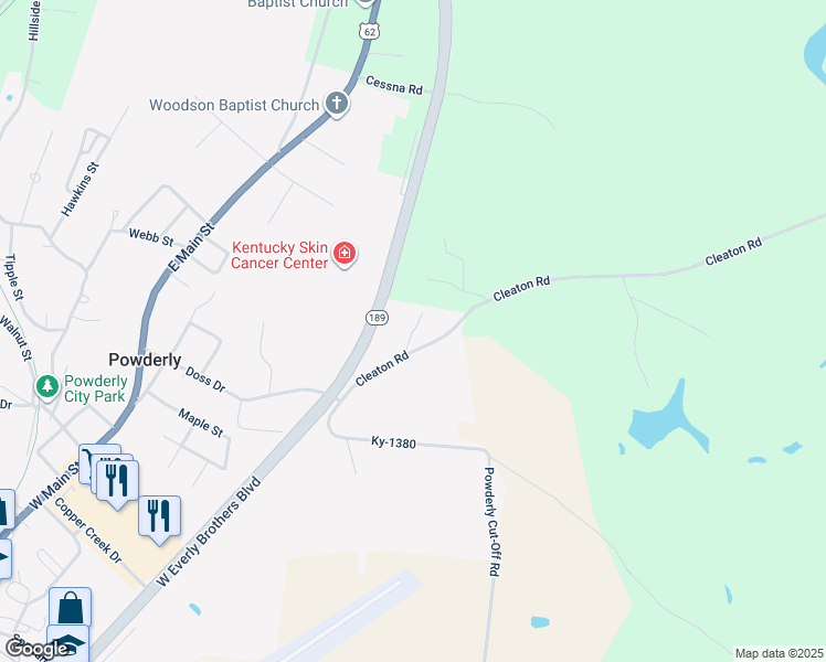 map of restaurants, bars, coffee shops, grocery stores, and more near Career Way in Central City
