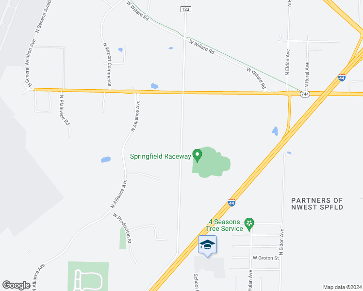 map of restaurants, bars, coffee shops, grocery stores, and more near 2326 North Westgate Avenue in Springfield