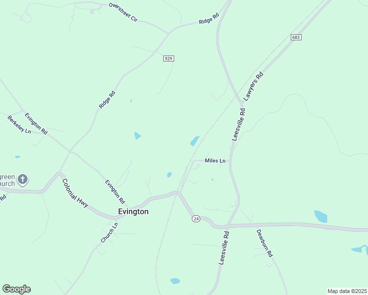 map of restaurants, bars, coffee shops, grocery stores, and more near 175 Miles Lane in Evington