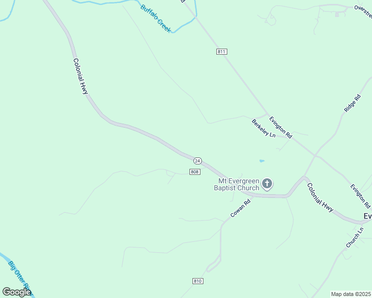 map of restaurants, bars, coffee shops, grocery stores, and more near 11619 Colonial Highway in Evington