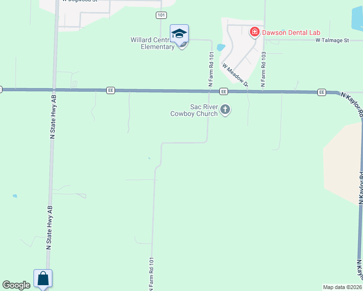 map of restaurants, bars, coffee shops, grocery stores, and more near 1951-2399 State Highway MM in Springfield