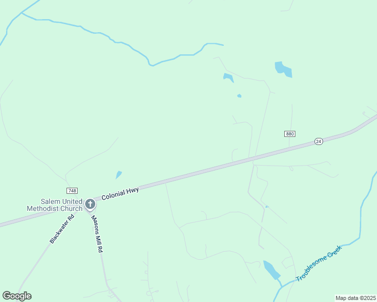 map of restaurants, bars, coffee shops, grocery stores, and more near 6859 Colonial Highway in Evington