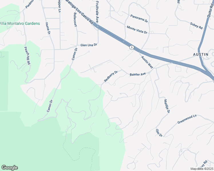 map of restaurants, bars, coffee shops, grocery stores, and more near 19450 Redberry Drive in Los Gatos