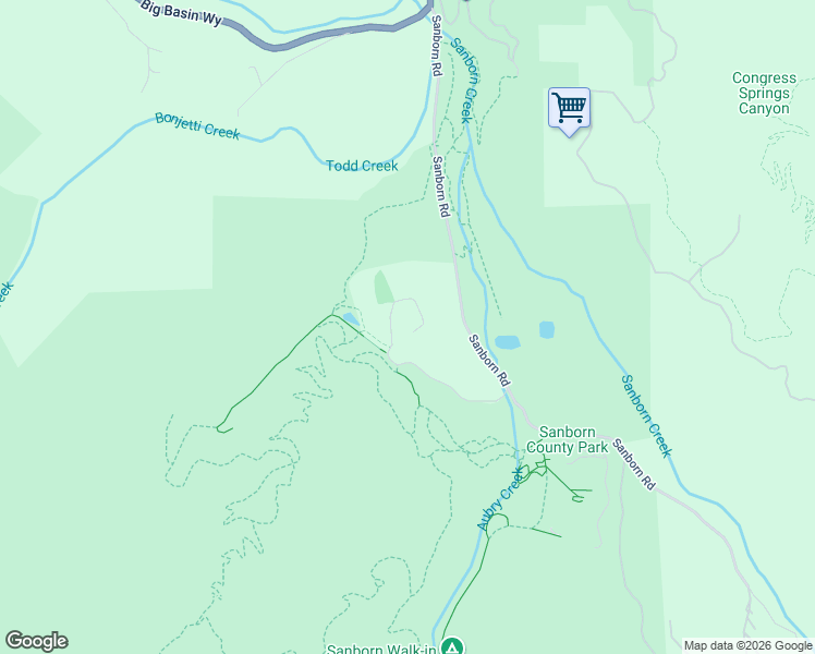 map of restaurants, bars, coffee shops, grocery stores, and more near 15555 Sanborn Road in Saratoga