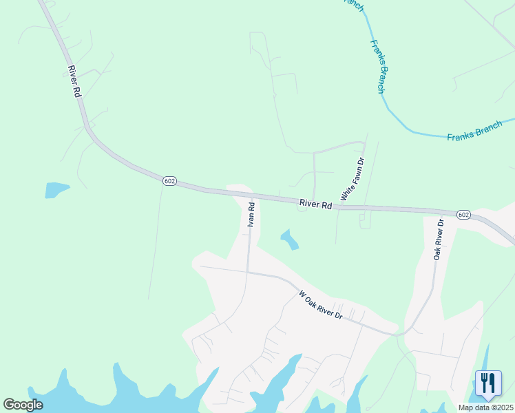 map of restaurants, bars, coffee shops, grocery stores, and more near 19801 Ivan Road in Petersburg