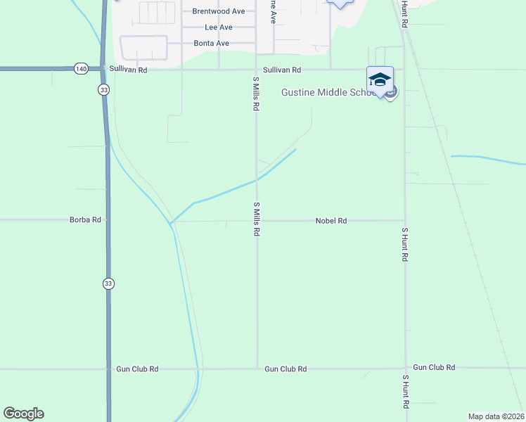 map of restaurants, bars, coffee shops, grocery stores, and more near 3456 South Mills Road in Gustine