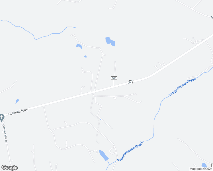 map of restaurants, bars, coffee shops, grocery stores, and more near 6447 Colonial Highway in Evington
