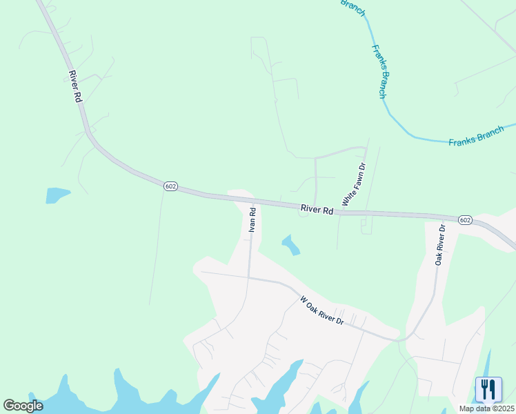 map of restaurants, bars, coffee shops, grocery stores, and more near 19801 Ivan Road in Petersburg
