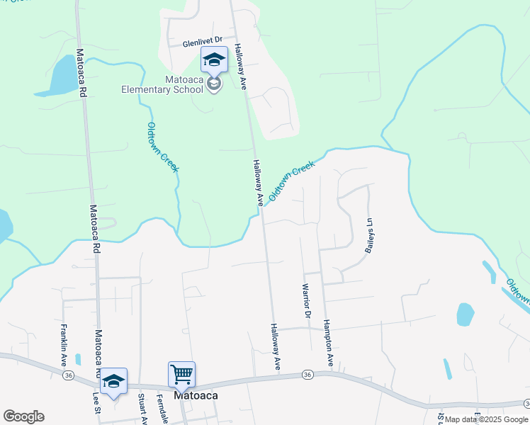 map of restaurants, bars, coffee shops, grocery stores, and more near 20901 Halloway Avenue in Petersburg