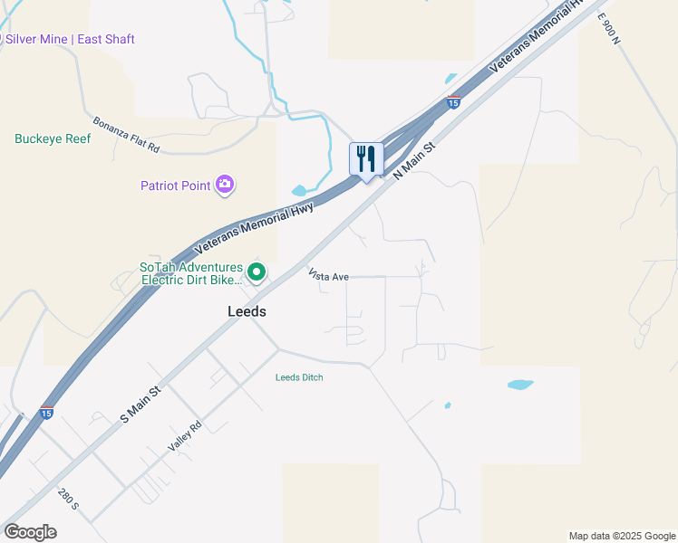 map of restaurants, bars, coffee shops, grocery stores, and more near 89 Vista Avenue in Leeds