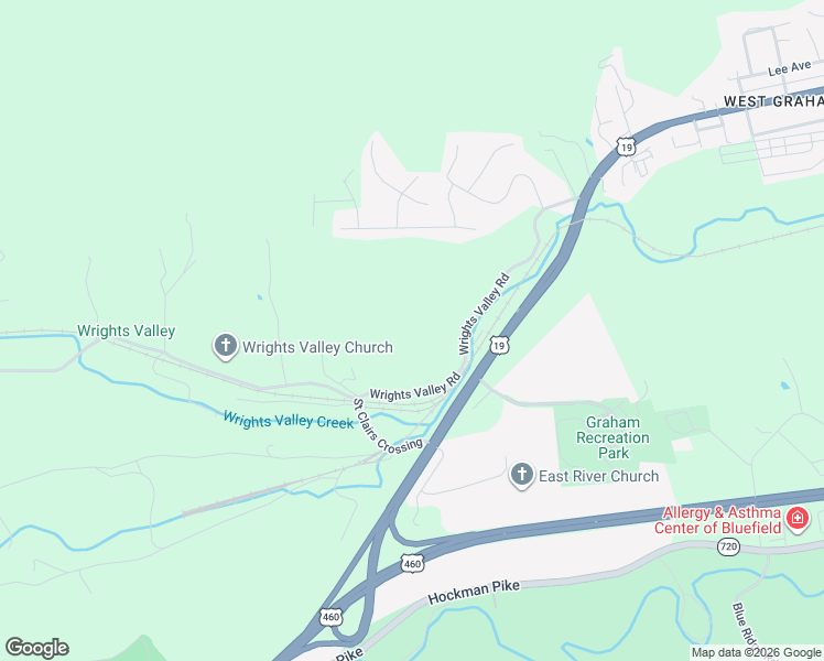map of restaurants, bars, coffee shops, grocery stores, and more near 4197 Wrights Valley Road in Bluefield