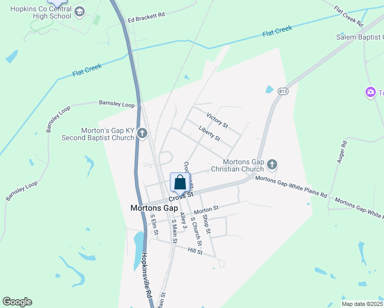 map of restaurants, bars, coffee shops, grocery stores, and more near 109 Crooked Street in Mortons Gap