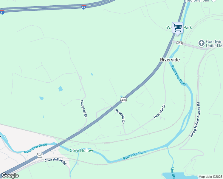 map of restaurants, bars, coffee shops, grocery stores, and more near 6368 Peaceful Dr in Salem