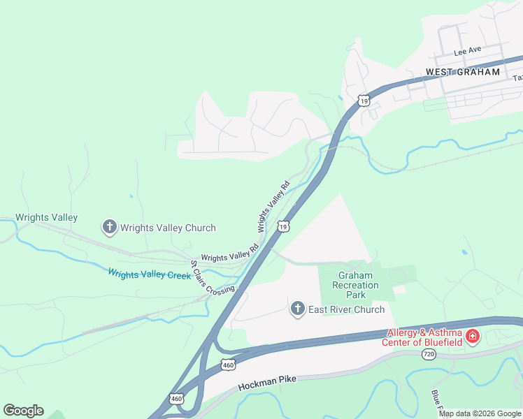 map of restaurants, bars, coffee shops, grocery stores, and more near 4197 Wrights Valley Road in Bluefield