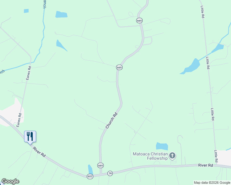 map of restaurants, bars, coffee shops, grocery stores, and more near 20114 Church Road in Petersburg