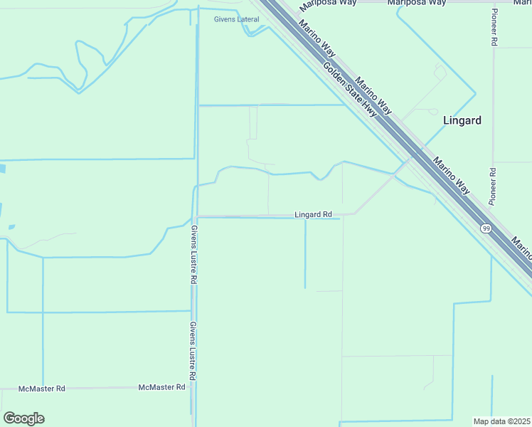 map of restaurants, bars, coffee shops, grocery stores, and more near 4210 Lingard Road in Merced