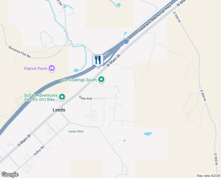 map of restaurants, bars, coffee shops, grocery stores, and more near 70 East Roundy Mountain Road in Leeds