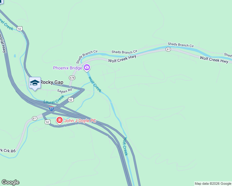 map of restaurants, bars, coffee shops, grocery stores, and more near 414 M L Thompson Drive in Rocky Gap