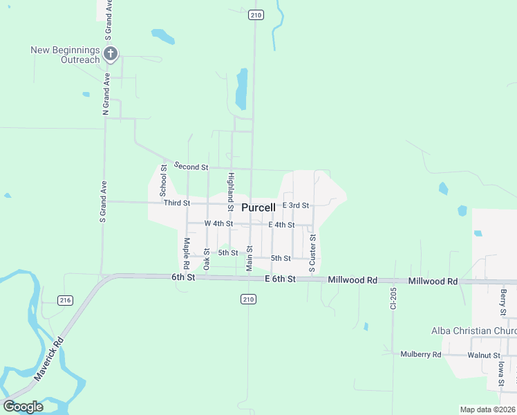 map of restaurants, bars, coffee shops, grocery stores, and more near in Purcell
