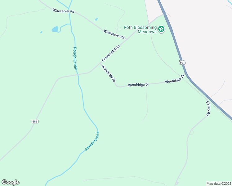 map of restaurants, bars, coffee shops, grocery stores, and more near 496 Woodridge Drive in Rustburg