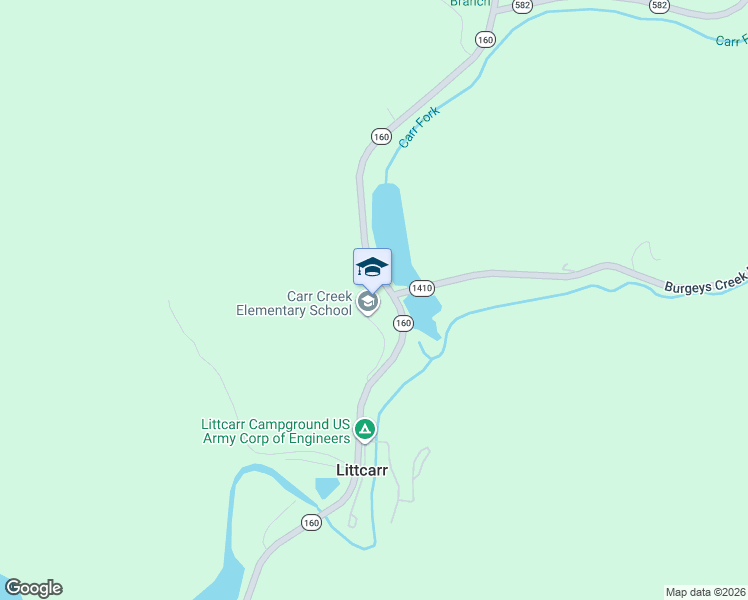 map of restaurants, bars, coffee shops, grocery stores, and more near 8596 Kentucky 160 in Littcarr
