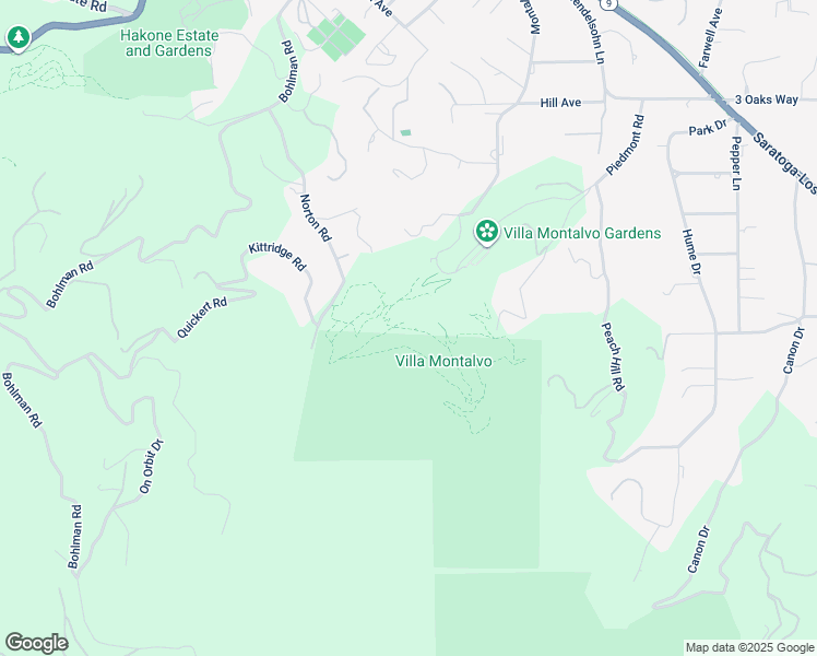 map of restaurants, bars, coffee shops, grocery stores, and more near Redwood Trail in Saratoga