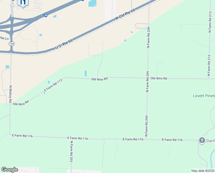 map of restaurants, bars, coffee shops, grocery stores, and more near 5822 East Farm Road 112 in Strafford