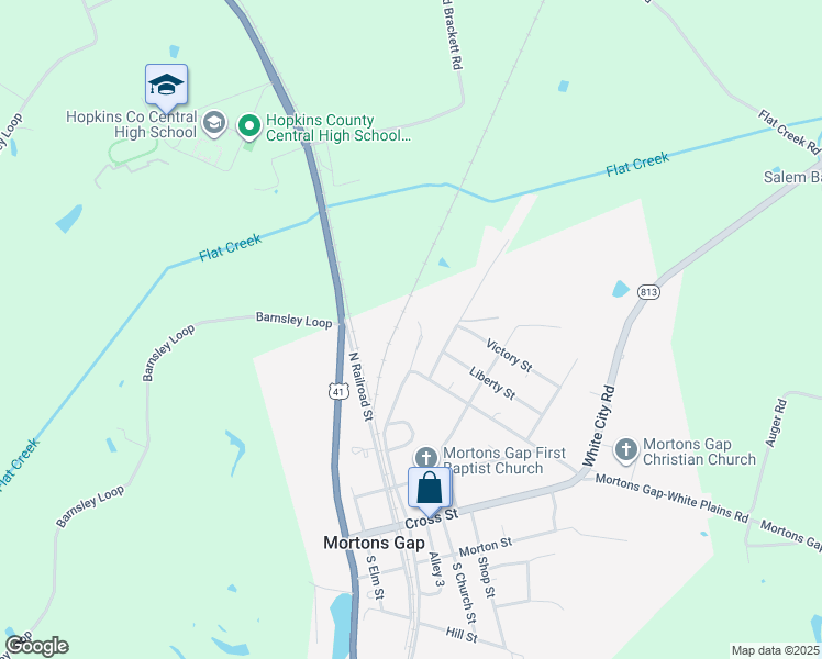 map of restaurants, bars, coffee shops, grocery stores, and more near 135 North Main Street in Madisonville