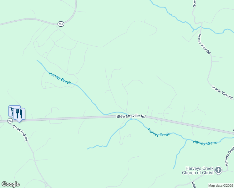 map of restaurants, bars, coffee shops, grocery stores, and more near 1217 Bramlett Road in Moneta