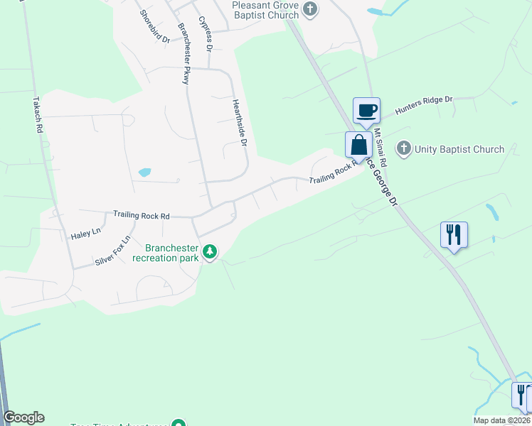 map of restaurants, bars, coffee shops, grocery stores, and more near 5213 Farmcrest Circle in Prince George