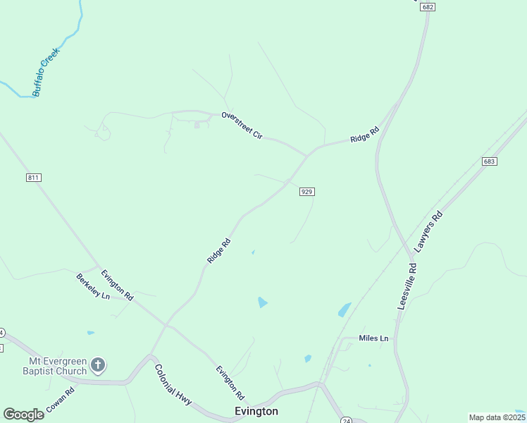 map of restaurants, bars, coffee shops, grocery stores, and more near 642 Ridge Road in Evington
